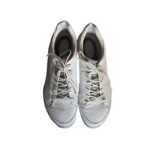 ECCO Mens Size 46 White Leather Low Top Lace Up Sneakers Golf Shoes